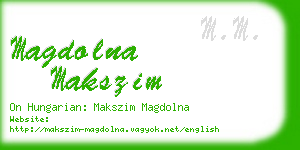 magdolna makszim business card